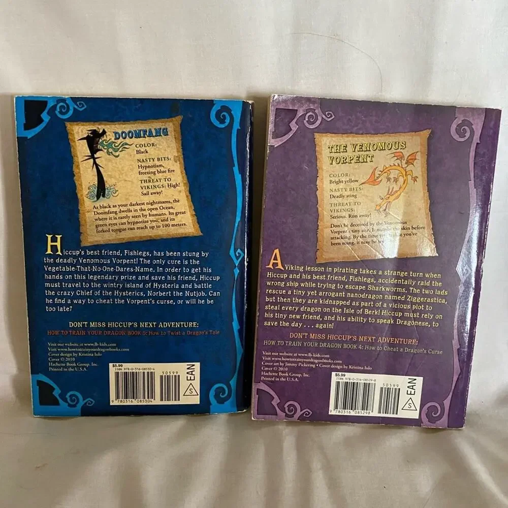 Two How to Train Your Dragon Paperback Fantasy Adventure Books